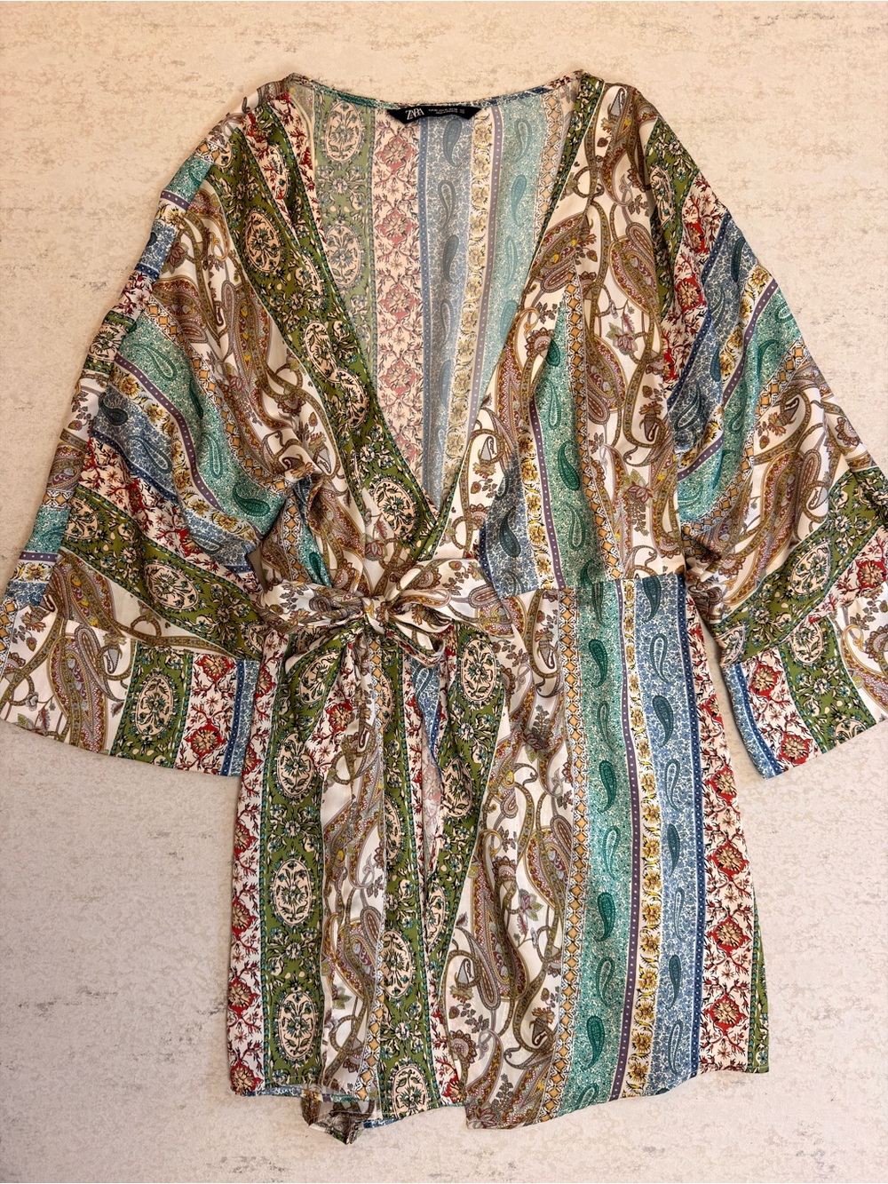 Zara Paisley Wrap Dress Size XL